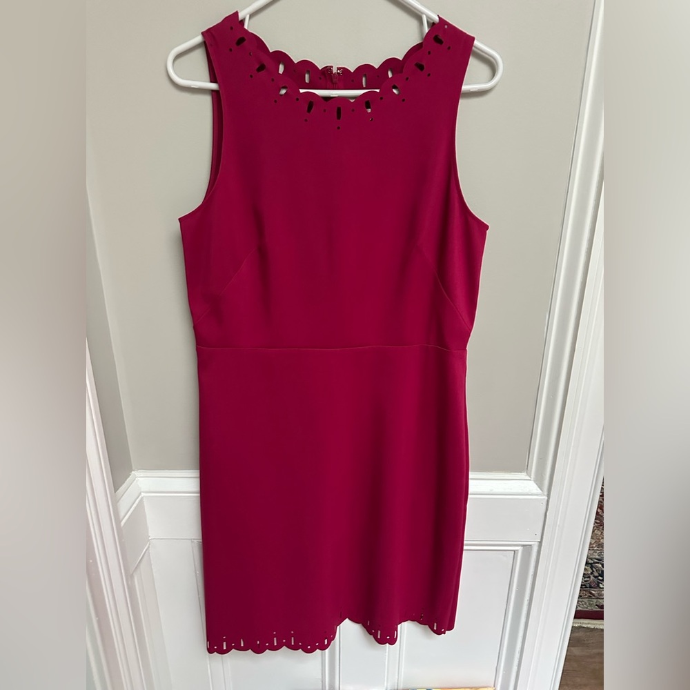 LOFT Pink Sleeveless Sheath Midi Dress